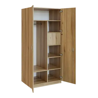 Q 26-80 skříň šatní, 2-dvéřová, 800x600x1800mm, ořech světlý