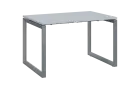 PPKO - 12 stůl kancelářský, kovová podnož stříbrná, deska 18 mm, široký 1200 mm, bílá