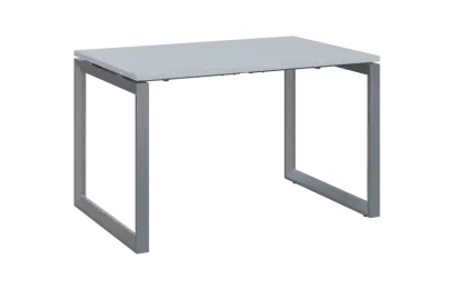 PPKO - 12 stůl kancelářský, kovová podnož stříbrná, deska 18 mm, široký 1200 mm, bílá