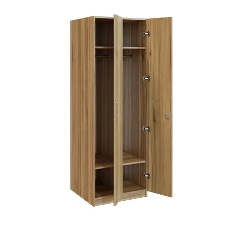 Q 221-60 skříň šatní, 2-dvéřová, 600x600x1800mm, ořech světlý