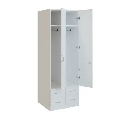 Q 222-60 skříň šatní, 2-dvéřová, 600x600x1800mm, bílá