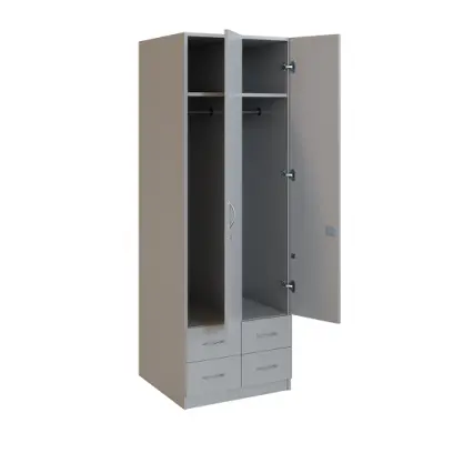 Q 222-60 skříň šatní, 2-dvéřová, 600x600x1800mm, šedá