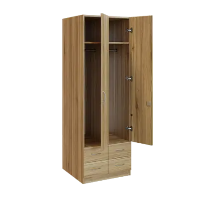 Q 222-60 skříň šatní, 2-dvéřová, 600x600x1800mm, ořech světlý