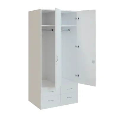 Q 222-80 skříň šatní, 2-dvéřová, 800x600x1800mm, bílá