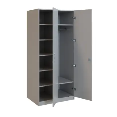 Q 223-80 skříň šatní, 2-dvéřová, 800x600x1800mm, šedá