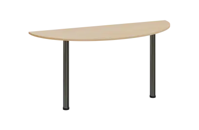 CJC 1 - 160 přístavba jednací, kovová podnož chrom, síla desky 18 mm, široká 1600 mm, bříza světlá