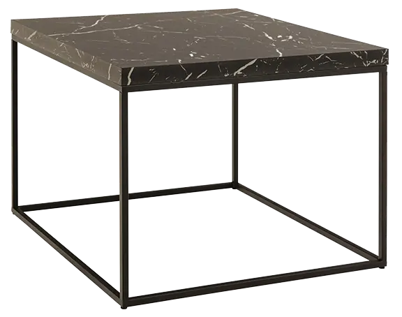 ALFA 2, stolek konferenční 60x60x45cm, černý lak / černý mramor