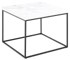 OMEGA 2, stolek konferenční 60x60x45cm, černý lak / bílý mramor