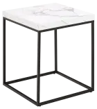 OMEGA 1, stolek konferenční 40x40x45cm, černý lak / bílý mramor