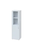 CN 4 - 4DS skříň, 1-dveřová/prosklená, levá, 1450x400x400, bílá