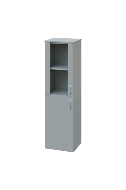CN 4 - 4DS skříň, 1-dveřová/prosklená, levá, 1450x400x400, šedá