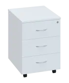 CKP 1 - 00 kontejner pojízdný, 3-zásuvkový, deska 18 mm, centrální zámek, bílá