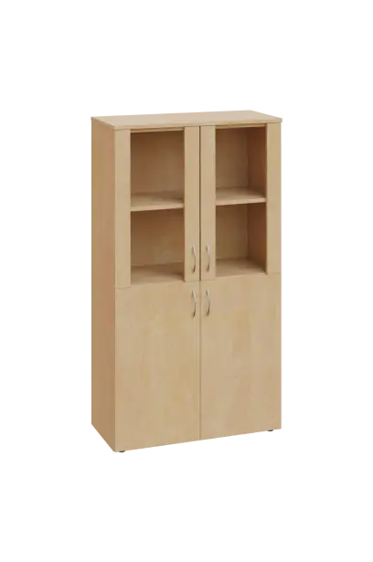 CN 4 - 8DS skříň, 4-dveřová/prosklená, 1450x800x400, bříza světlá