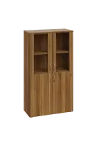 CN 4 - 8DS skříň, 4-dveřová/prosklená, 1450x800x400, ořech světlý