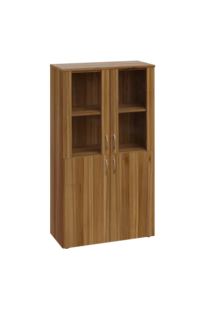 CN 4 - 8DS skříň, 4-dveřová/prosklená, 1450x800x400, ořech světlý