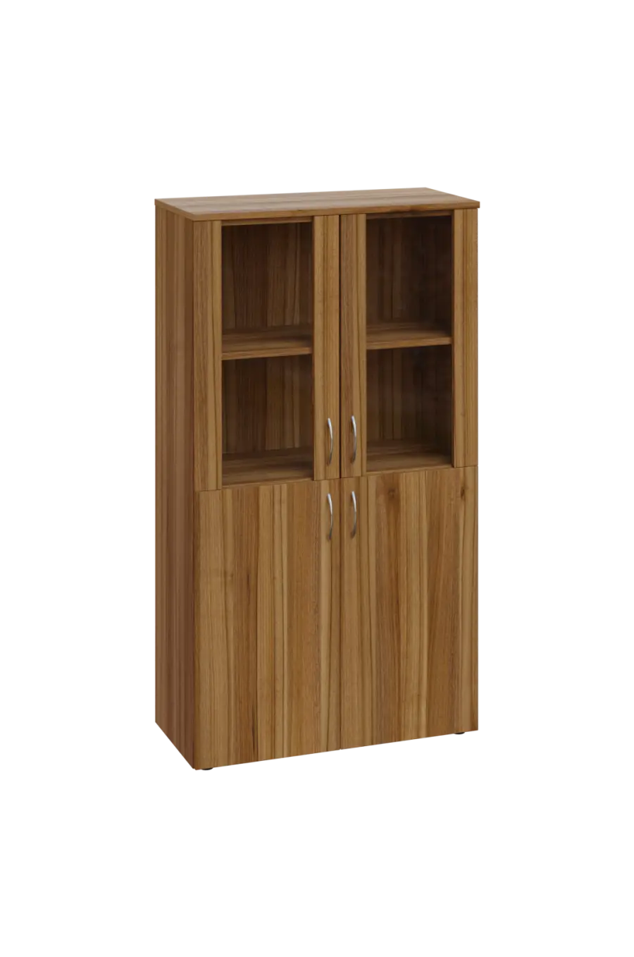 CN 4 - 8DS skříň, 4-dveřová/prosklená, 1450x800x400, ořech světlý