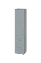 CN 5 - 44ZD skříň, 4-zásuvková/1-dveřová, levá, 1800x400x400, šedá