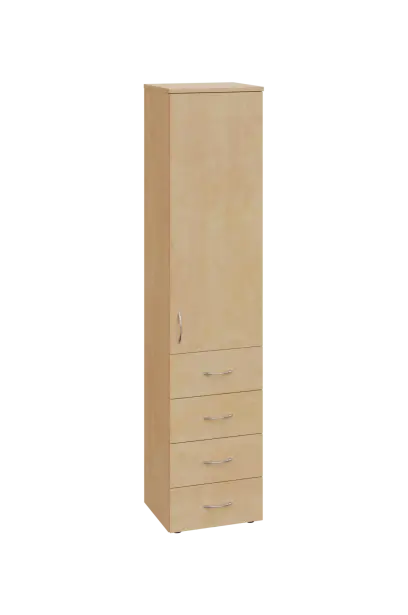 CN 5 - 44ZD skříň, 4-zásuvková/1-dveřová, pravá, 1800x400x400, bříza světlá