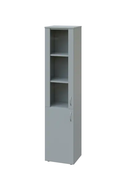 CN 5 - 4DS skříň, 2-dveřová/prosklená, levá, 1800x400x400, šedá