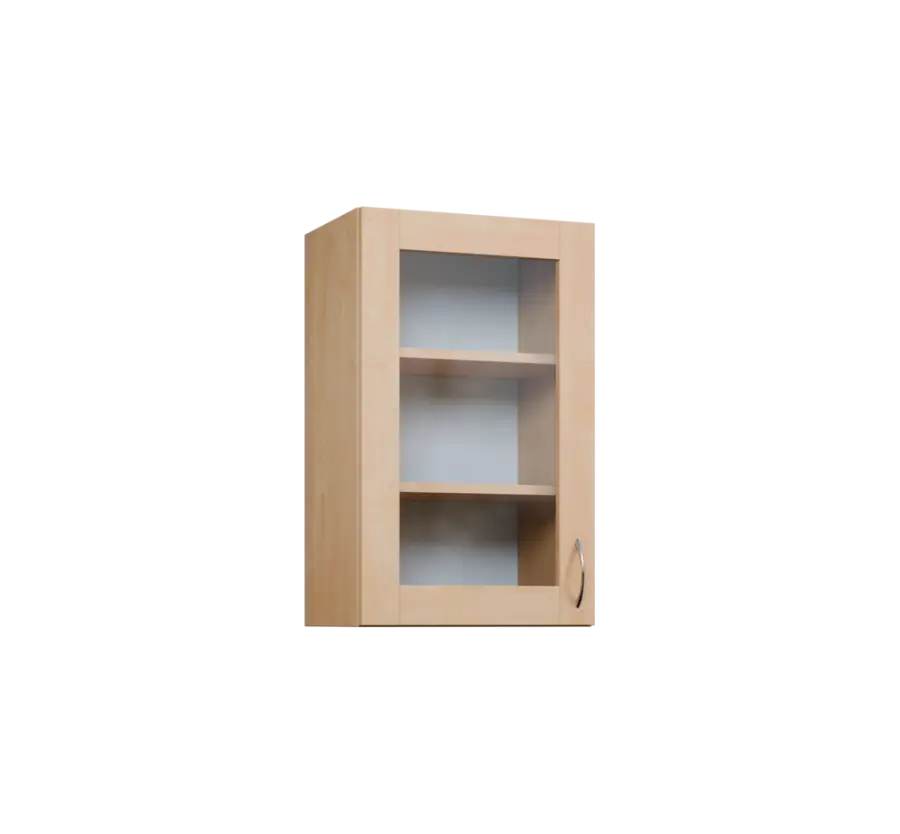 CH - 45S horní skříňka, 1-dveřová, prosklená, levá, 730x450x300, bříza světlá