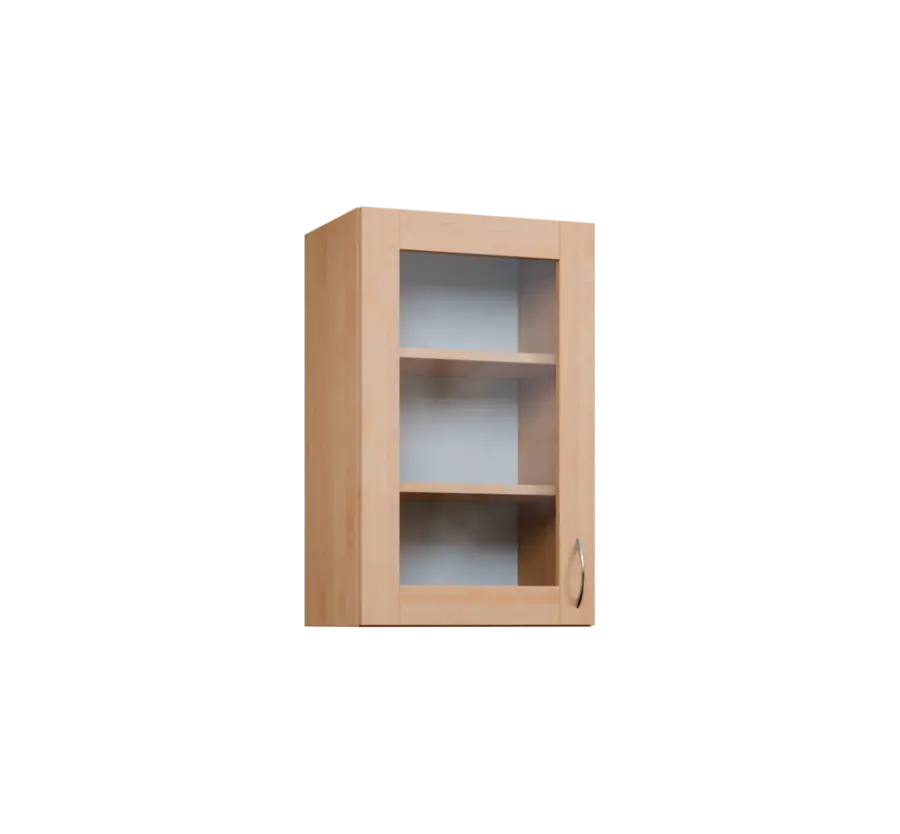 CH - 45S horní skříňka, 1-dveřová, prosklená, levá, 730x450x300, javor horský