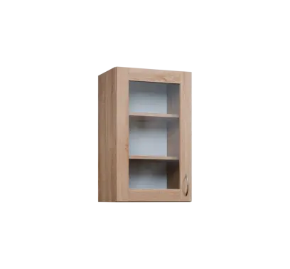 CH - 45S horní skříňka, 1-dveřová, prosklená, levá, 730x450x300, dub bardolino