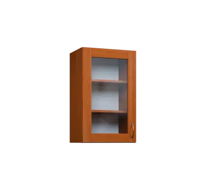 CH - 45S horní skříňka, 1-dveřová, prosklená, levá, 730x450x300, olše jantar