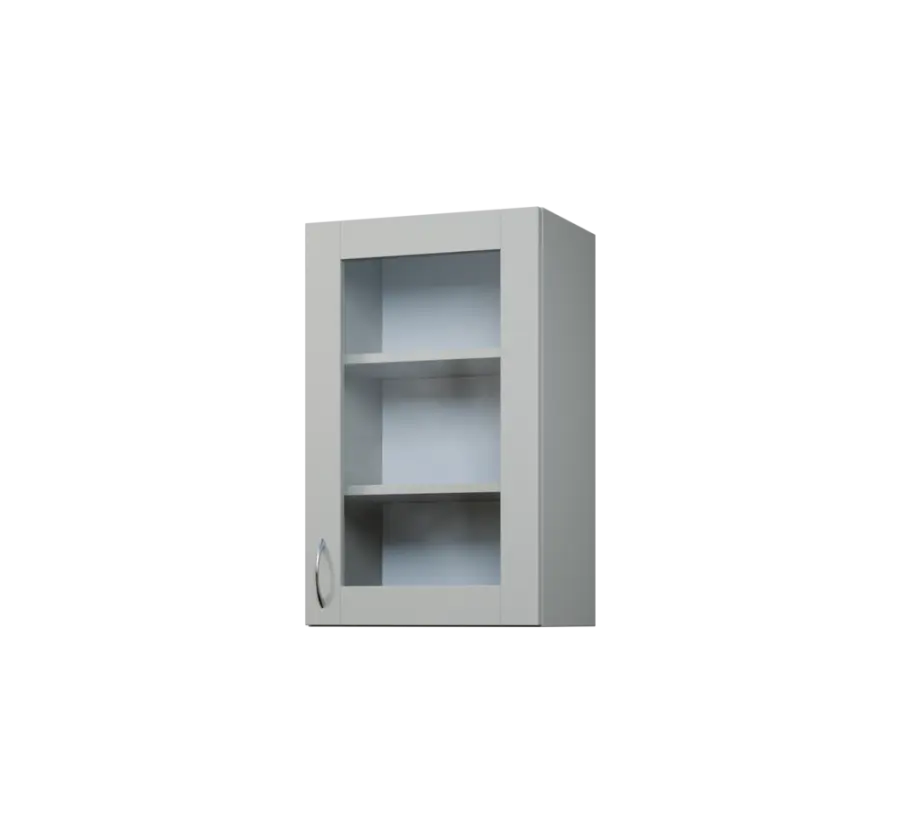 CH - 45S horní skříňka, 1-dveřová, prosklená, pravá, 730x450x300, šedá