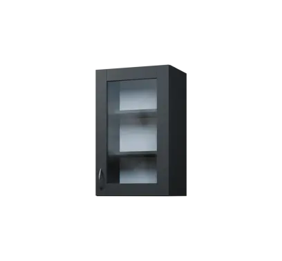 CH - 45S horní skříňka, 1-dveřová, prosklená, pravá, 730x450x300, antracit