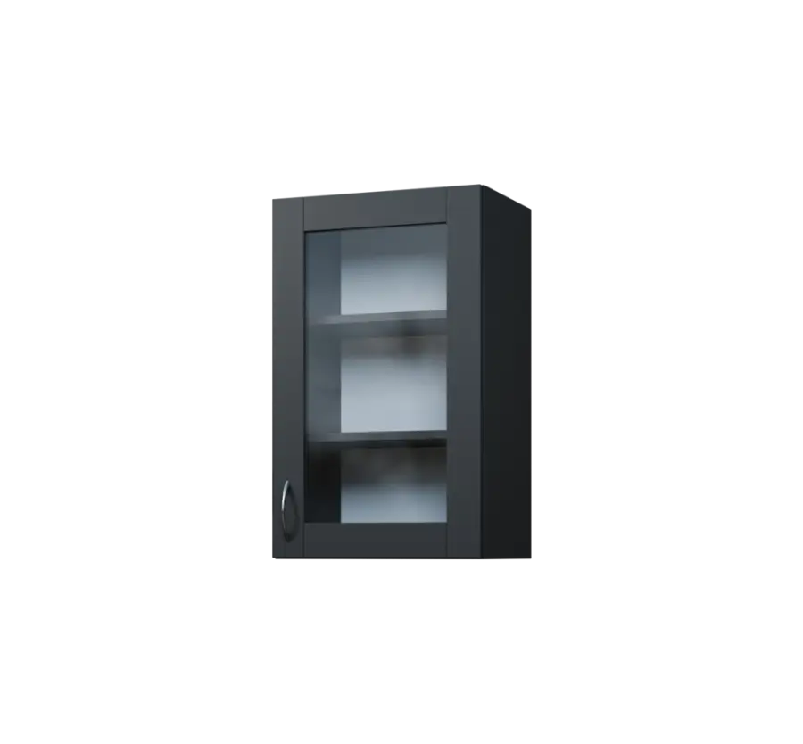 CH - 45S horní skříňka, 1-dveřová, prosklená, pravá, 730x450x300, antracit