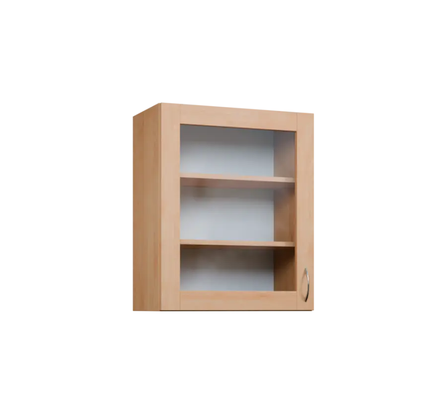 CH - 6S horní skříňka, 1-dveřová, prosklená, levá, 730x600x300, javor horský