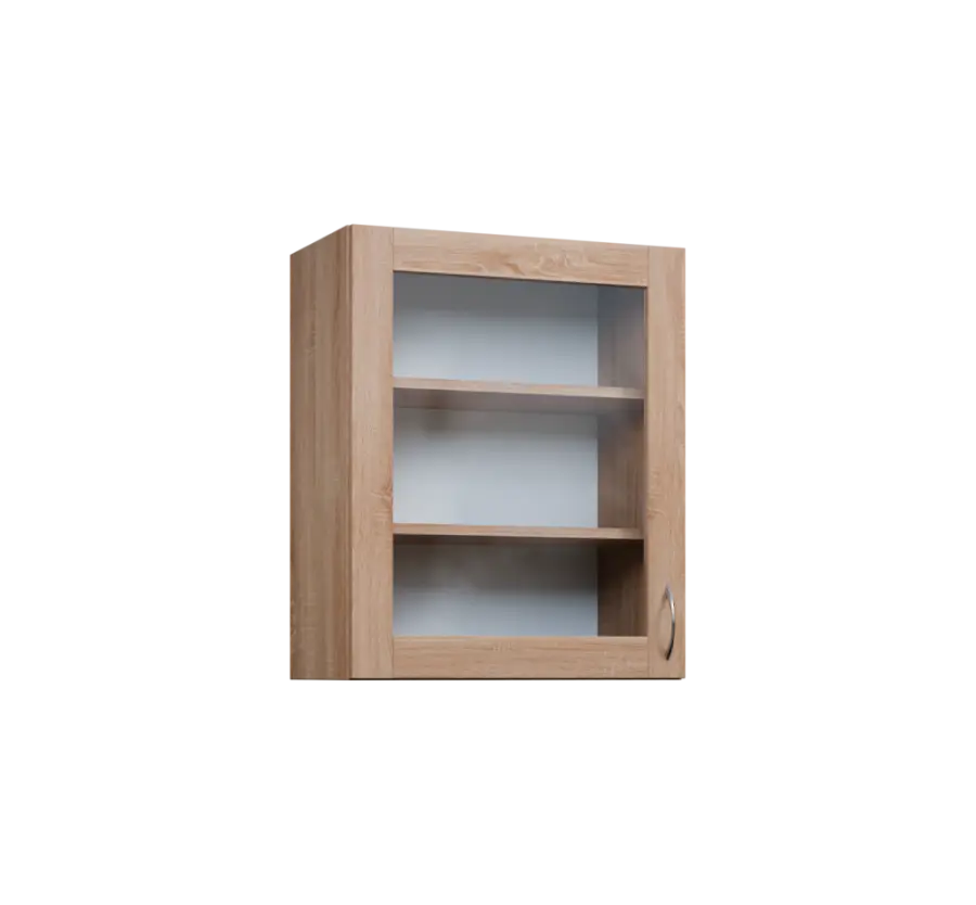 CH - 6S horní skříňka, 1-dveřová, prosklená, levá, 730x600x300, dub bardolino