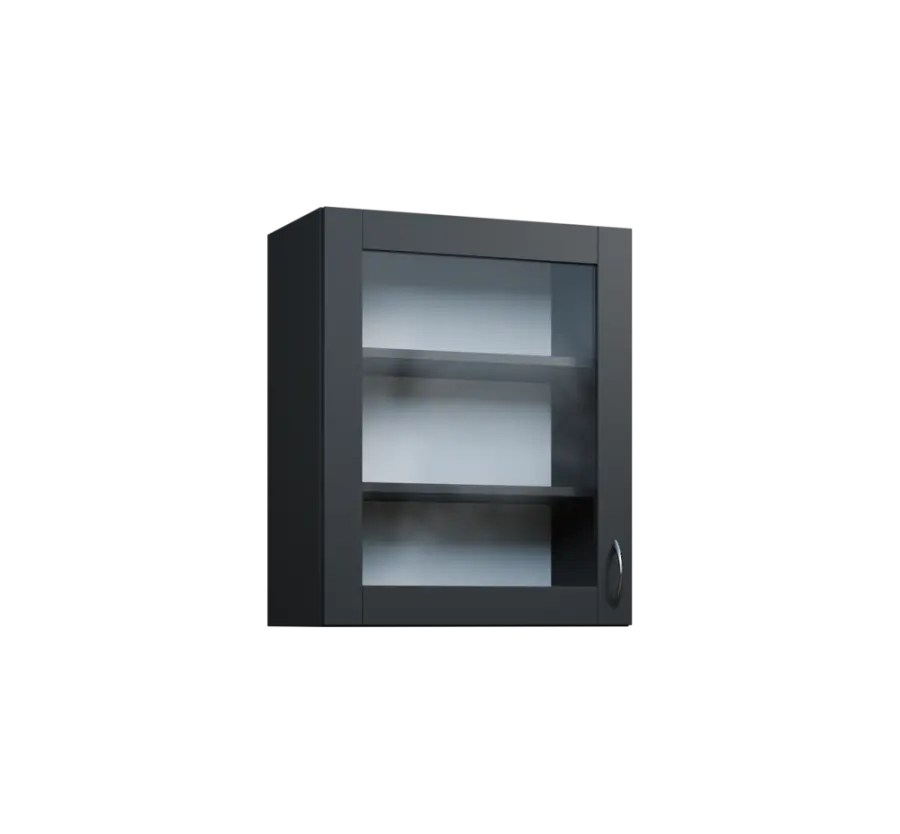 CH - 6S horní skříňka, 1-dveřová, prosklená, levá, 730x600x300, šedá