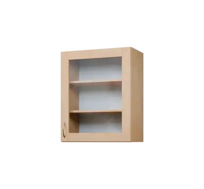 CH - 6S horní skříňka, 1-dveřová, prosklená, pravá, 730x600x300, bříza světlá