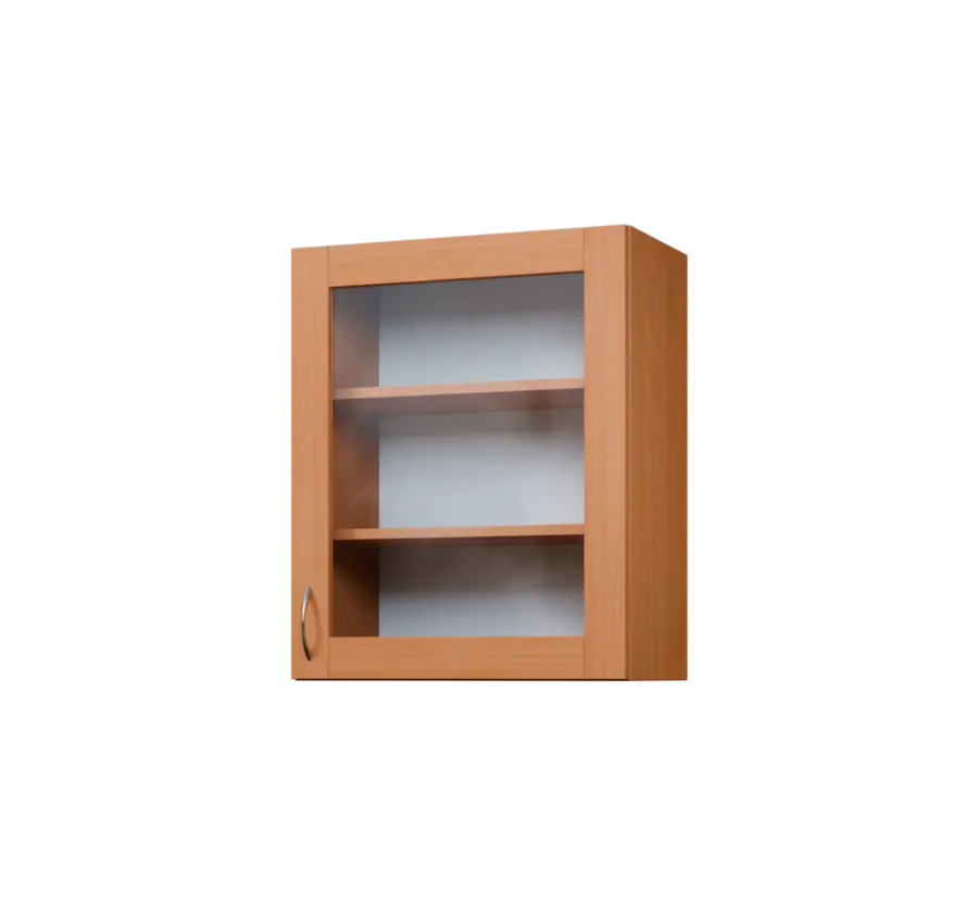 CH - 6S horní skříňka, 1-dveřová, prosklená, pravá, 730x600x300, buk royal