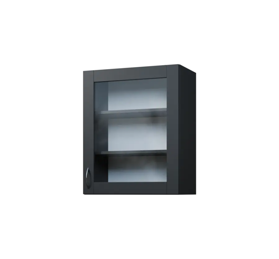 CH - 6S horní skříňka, 1-dveřová, prosklená, pravá, 730x600x300, antracit