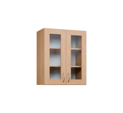 CH - 6S2 horní skříňka, 2-dveřová, prosklená, 730x600x300, javor horský