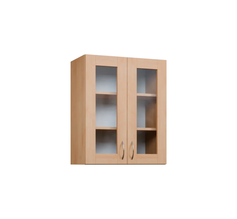 CH - 6S2 horní skříňka, 2-dveřová, prosklená, 730x600x300, javor horský