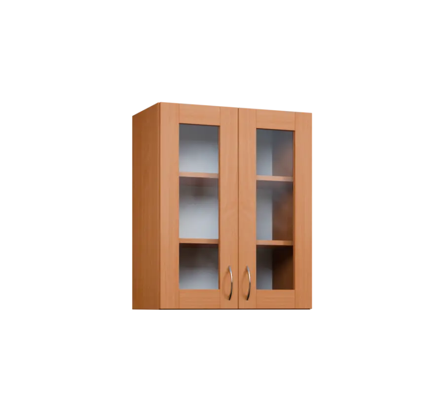 CH - 6S2 horní skříňka, 2-dveřová, prosklená, 730x600x300, buk royal