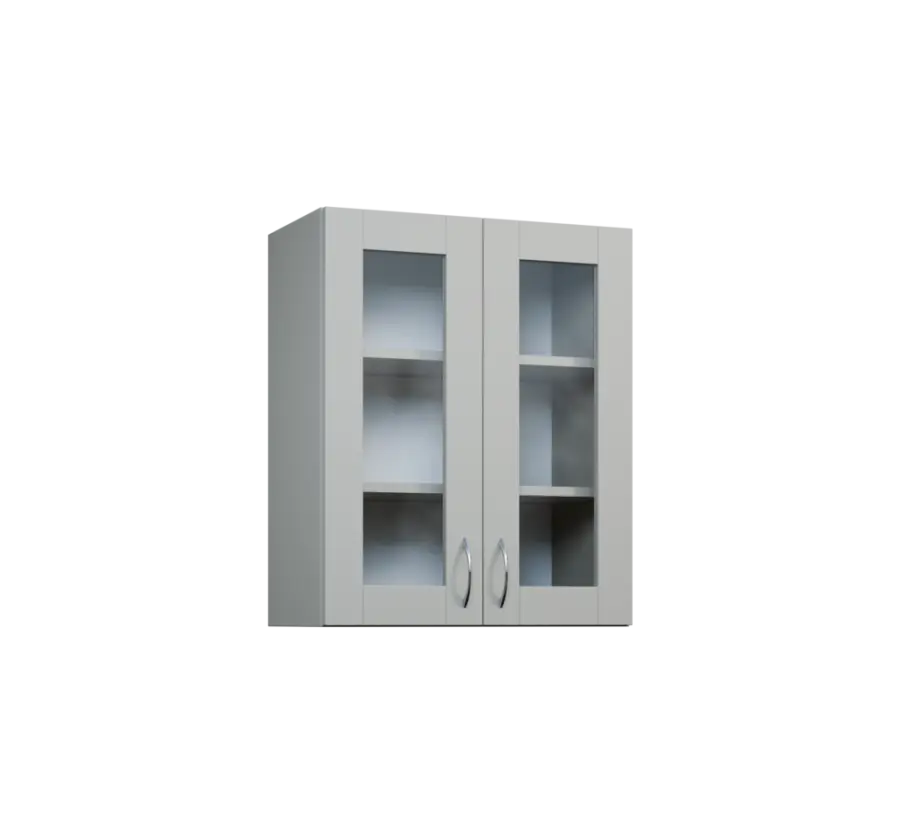 CH - 6S2 horní skříňka, 2-dveřová, prosklená, 730x600x300, šedá