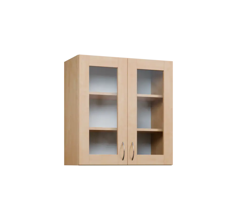 CH - 7S horní skříňka, 2-dveřová, prosklená, 730x700x300, bříza světlá