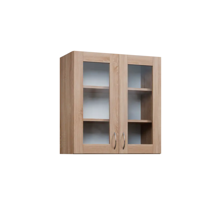 CH - 7S horní skříňka, 2-dveřová, prosklená, 730x700x300, dub bardolino