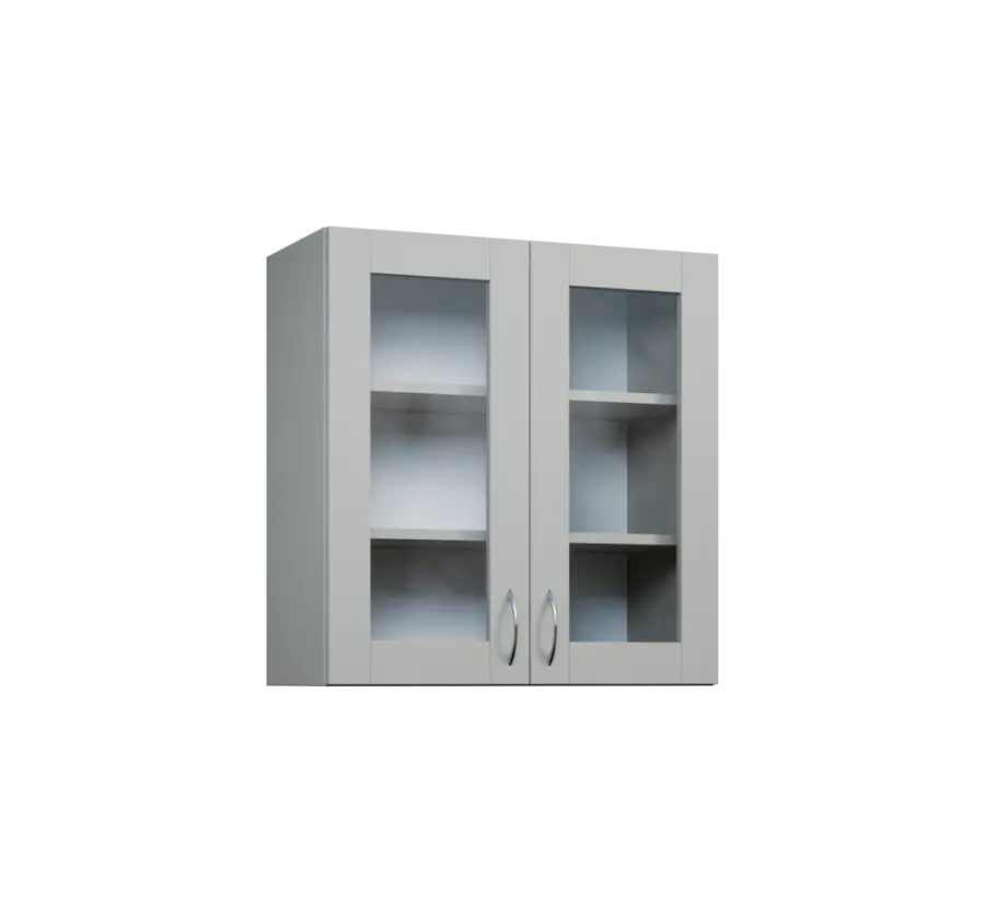 CH - 7S horní skříňka, 2-dveřová, prosklená, 730x700x300, šedá