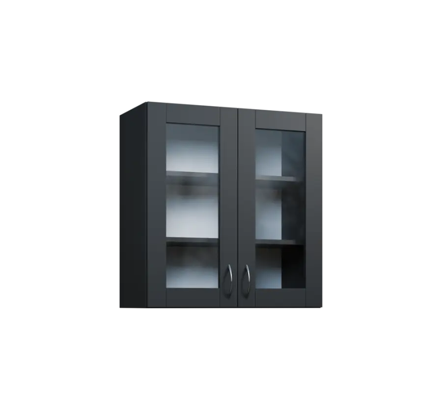 CH - 7S horní skříňka, 2-dveřová, prosklená, 730x700x300, antracit