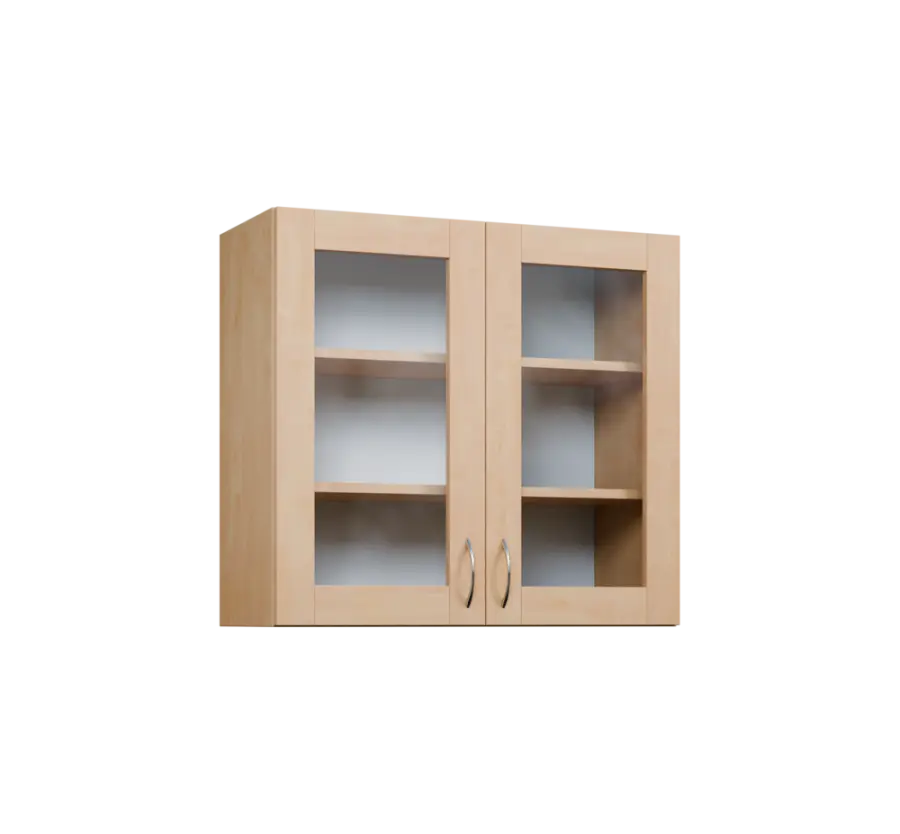 CH - 8S horní skříňka, 2-dveřová, prosklená, 730x800x300, bříza světlá