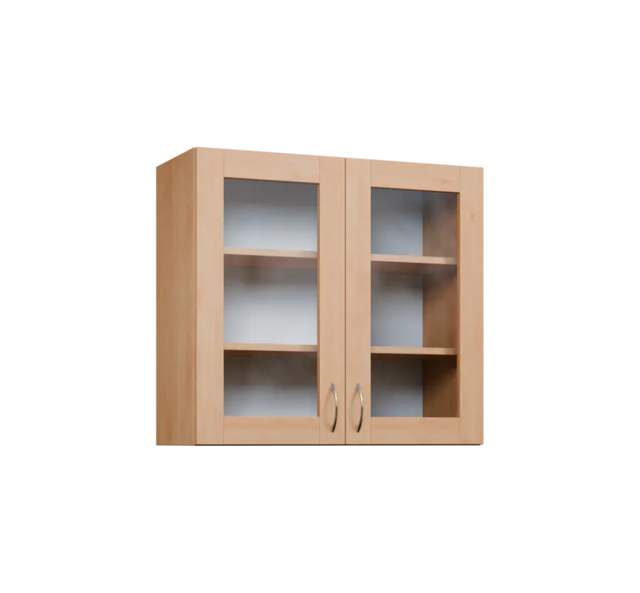 CH - 8S horní skříňka, 2-dveřová, prosklená, 730x800x300, javor horský