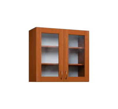 CH - 8S horní skříňka, 2-dveřová, prosklená, 730x800x300, olše jantar