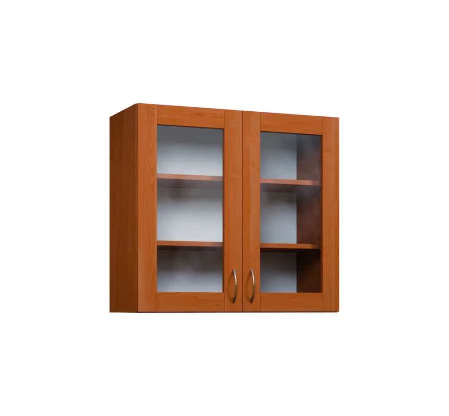 CH - 8S horní skříňka, 2-dveřová, prosklená, 730x800x300, olše jantar