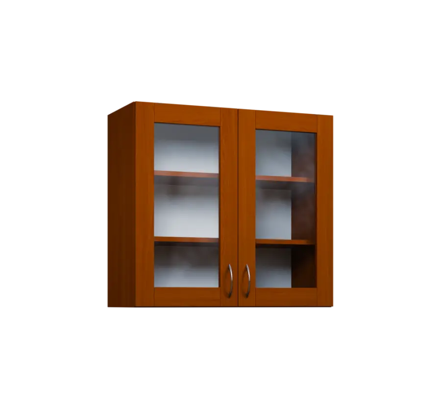 CH - 8S horní skříňka, 2-dveřová, prosklená, 730x800x300, třešeň šumavská