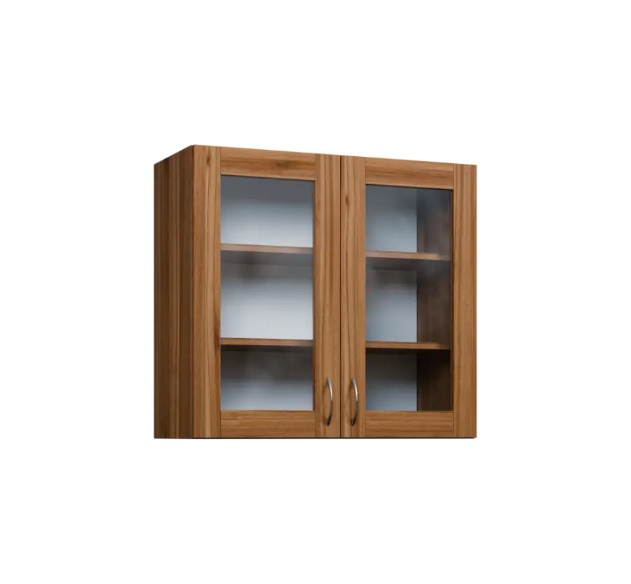 CH - 8S horní skříňka, 2-dveřová, prosklená, 730x800x300, ořech světlý